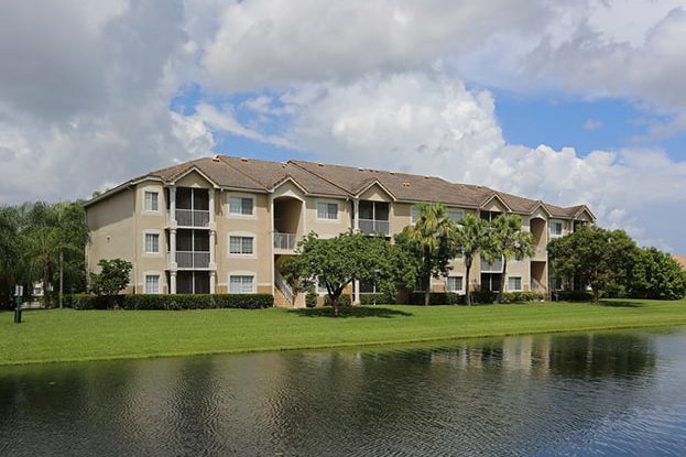 Homes along lake at San Michele Andros Isles West Palm Beach, A Kolter Urban Property