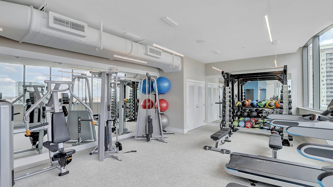 gym equipment at 100 Las Olas