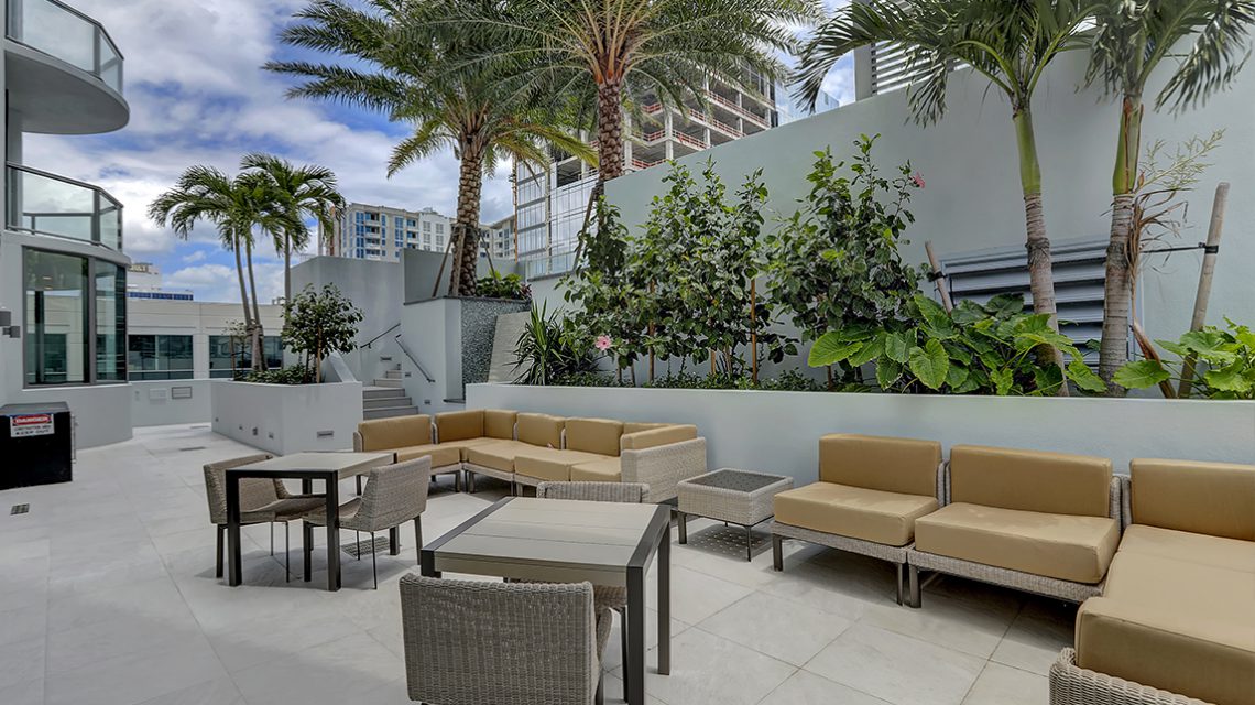 lounge area next to pool