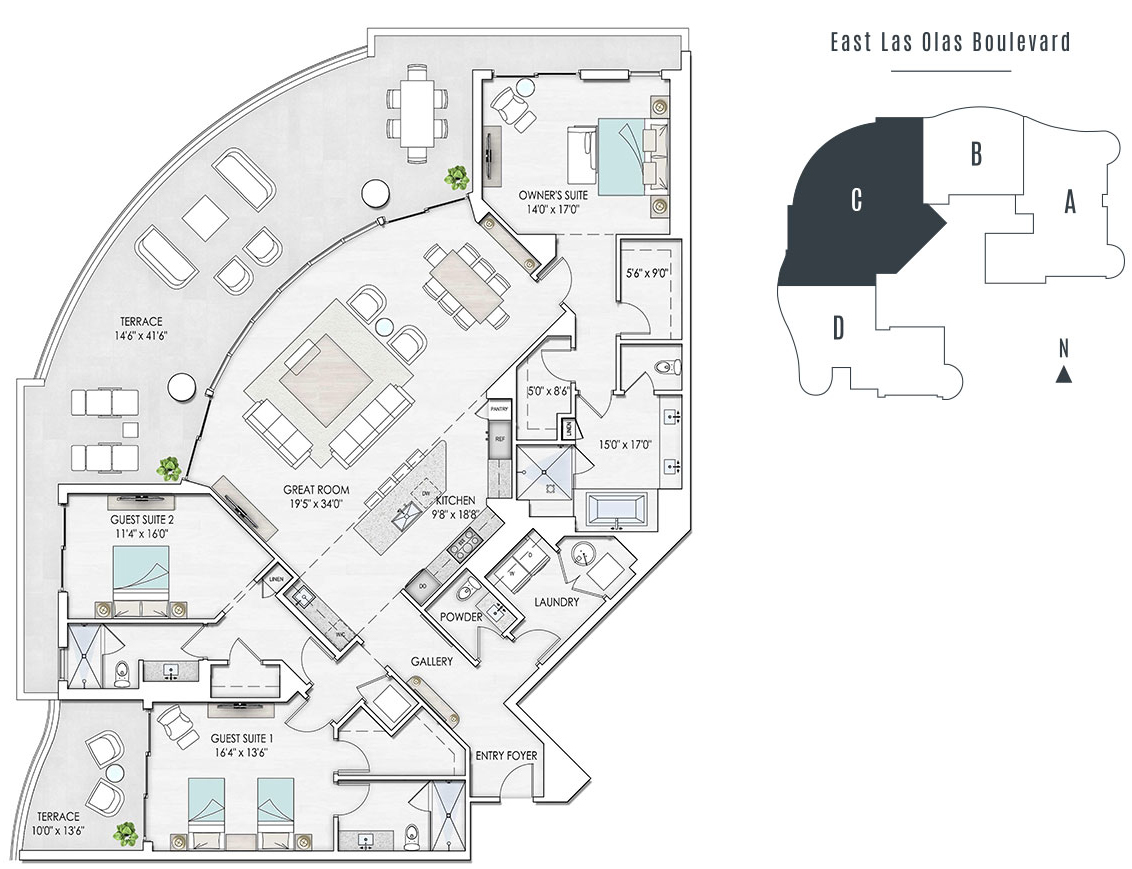 Floorplan of Residence 3703-C