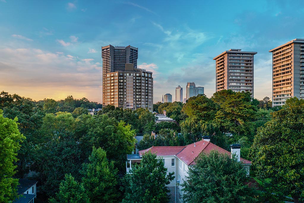 view from the 5th level of Graydon looking over Buckhead