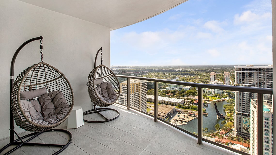 100 Las Olas Residence 3703 terrace from bedroom