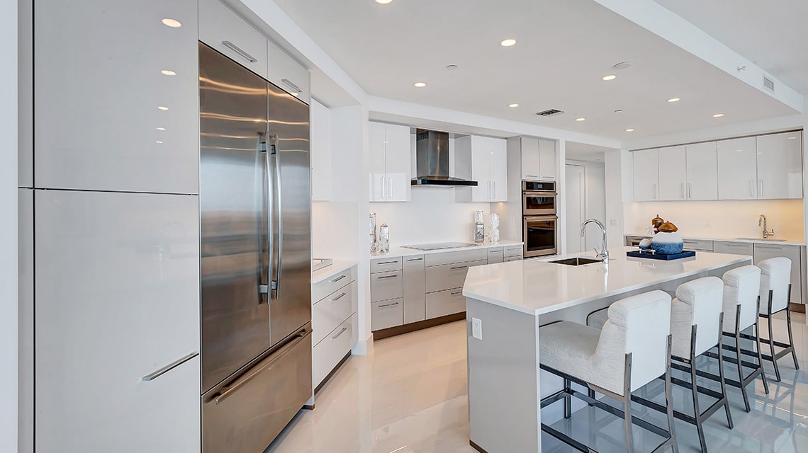 kitchen and applicence at 100 Las Olas Residence 3703