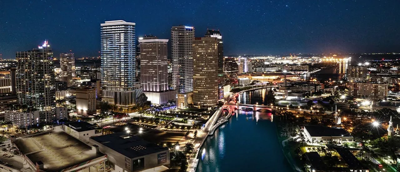 aerial of the Tampa Skyline - One Tampa