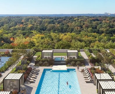 Elyse Buckhead rendering of pool and Atlanta skyline