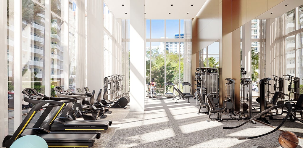 fitness center at Selene Oceanfront Residences