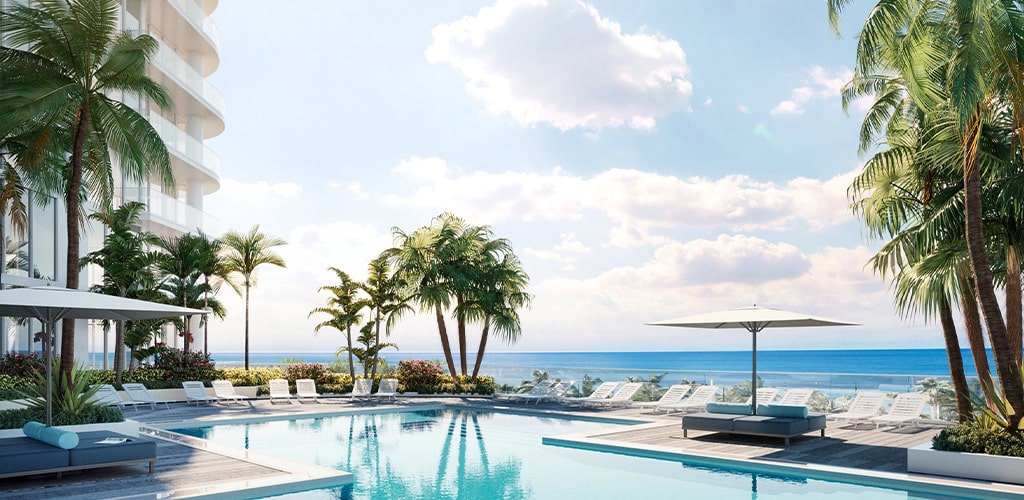 Oceanfront pool at Selene Oceanfront Residences